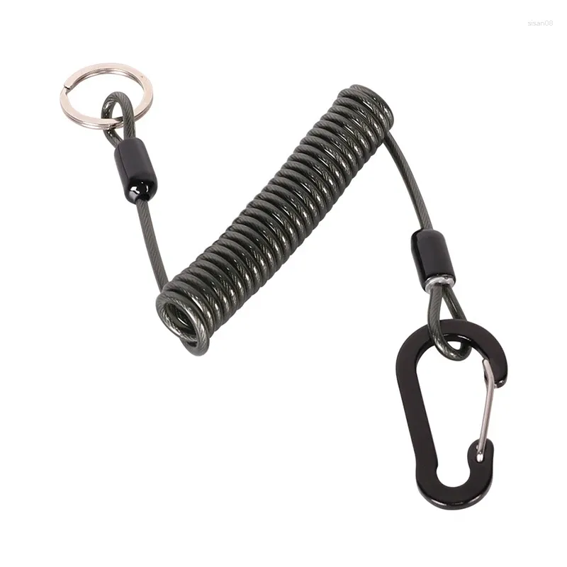 Porte-clés 1.2 / 2M Corde de pêche Anti-perte Spiral Spring Leurre Pinces Longe Fil Bobine Élastique Stretch Tether Accessoires