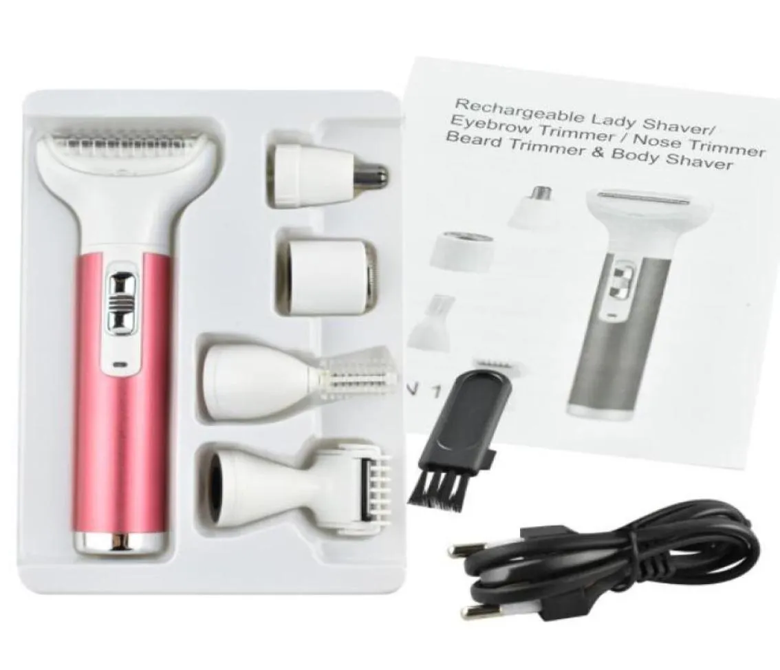 5 en 1 femmes dispositif d'épilation électrique dame rasoir sourcils nez barbe rasoir corps rasoir Rechargeable épilateur 4344696