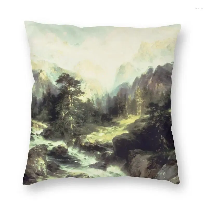 Pillow Custom Moran In The Teton Range Case Home Decorative 3D Print Landscape Painting Cover For Living Room