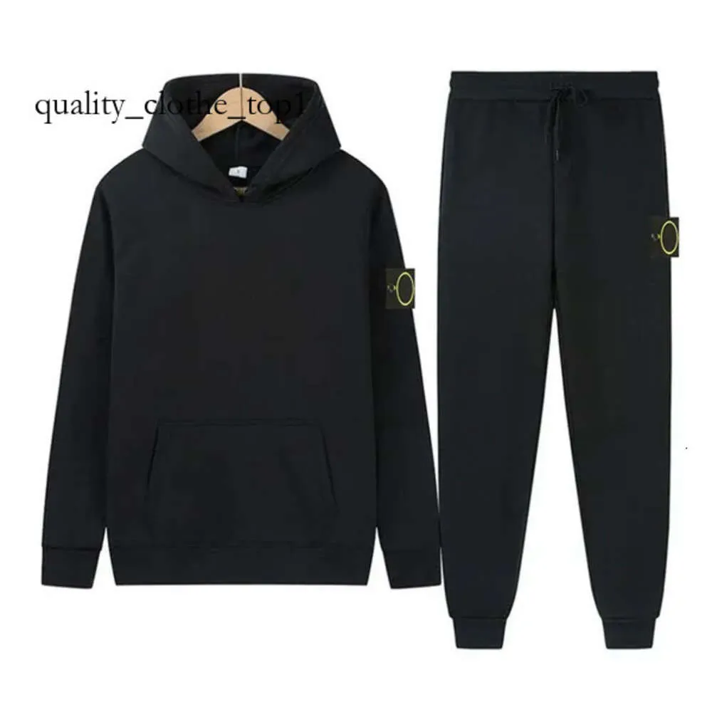 Stone Jacket Island New Coat Autumn Winter Men's Jacket Hoodie Pants Jacket Harajuku Sportswear Brand Casual Sportswear Women's Solid Hooded Sweater Set 2pcs 999