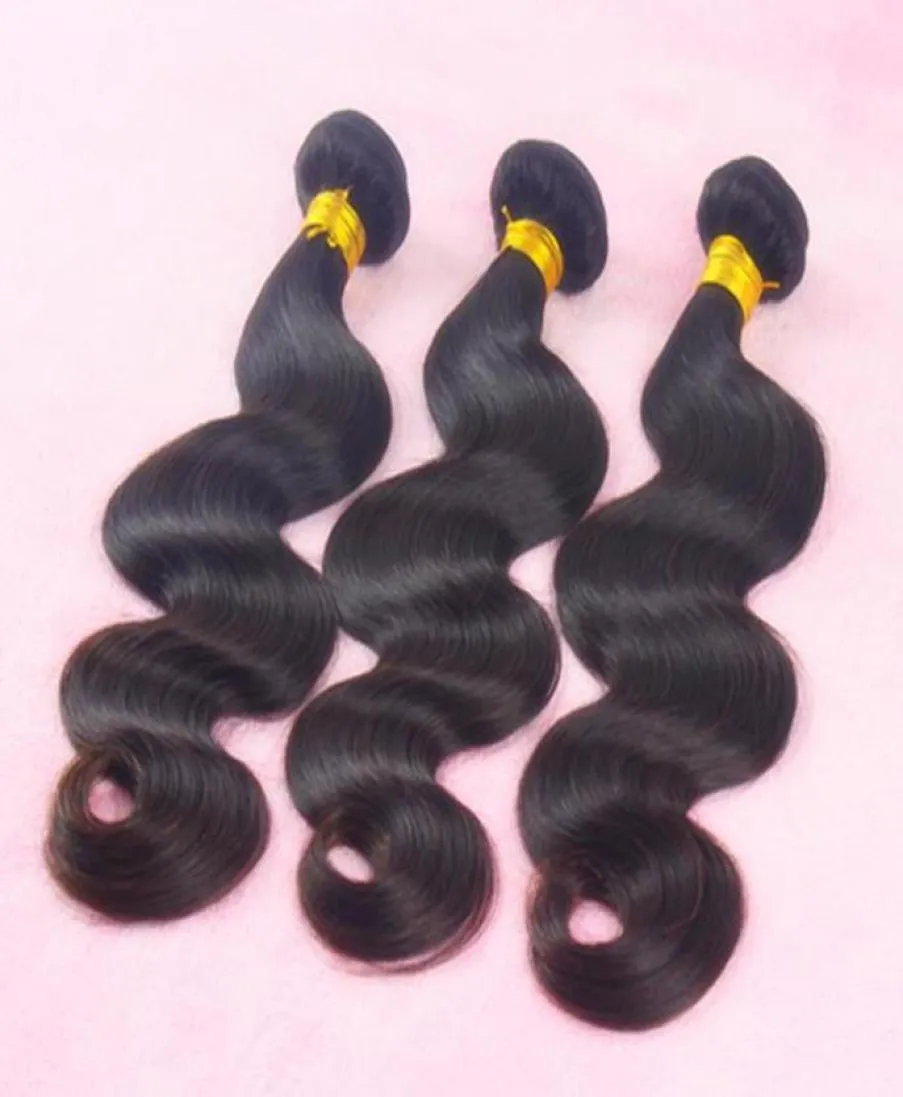 Nieprzetworzone brazylijskie przedłużenia włosów w najwyższym stopniu peruwiańskie malezyjskie indyjskie ludzkie włosy splot brazylijskiego fali ciała włosy 3PCS Whole2720904