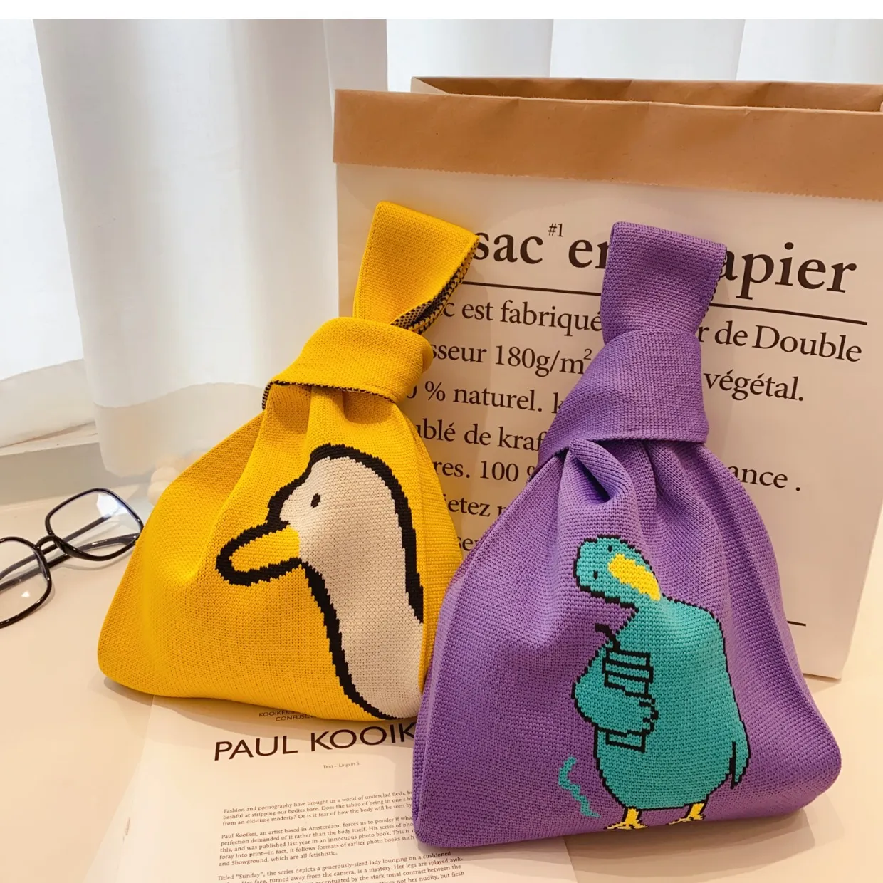 Новая вязаная корейская шерстяная модная простая сумка на плечо Duck Vex Bag