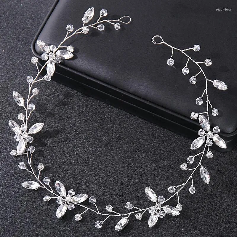 Pinces à cheveux couronne de mariage bandeau en cristal bijoux coiffure mariée casque fait à la main élégant épingle à cheveux accessoires