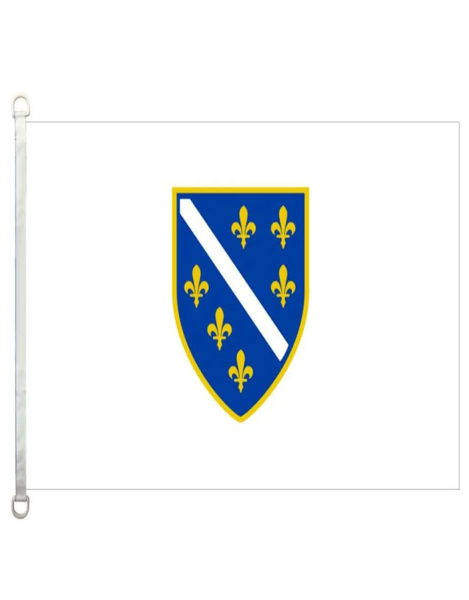 Bosnia i Hercegowina Flag Banner 3x5ft90x150cm 100 poliestru 110GSM Warp Tabilka na zewnątrz Flaga na zewnątrz 6114987