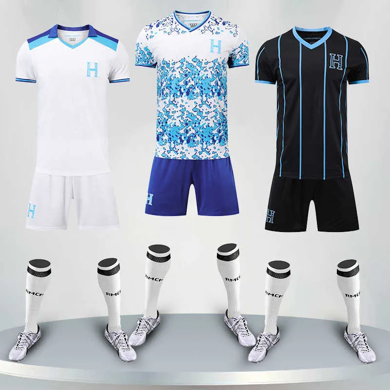 Honduras Home/Away 2023-24 Football Club Outsider Kurzarm-T-Shirts für Erwachsene und Damen