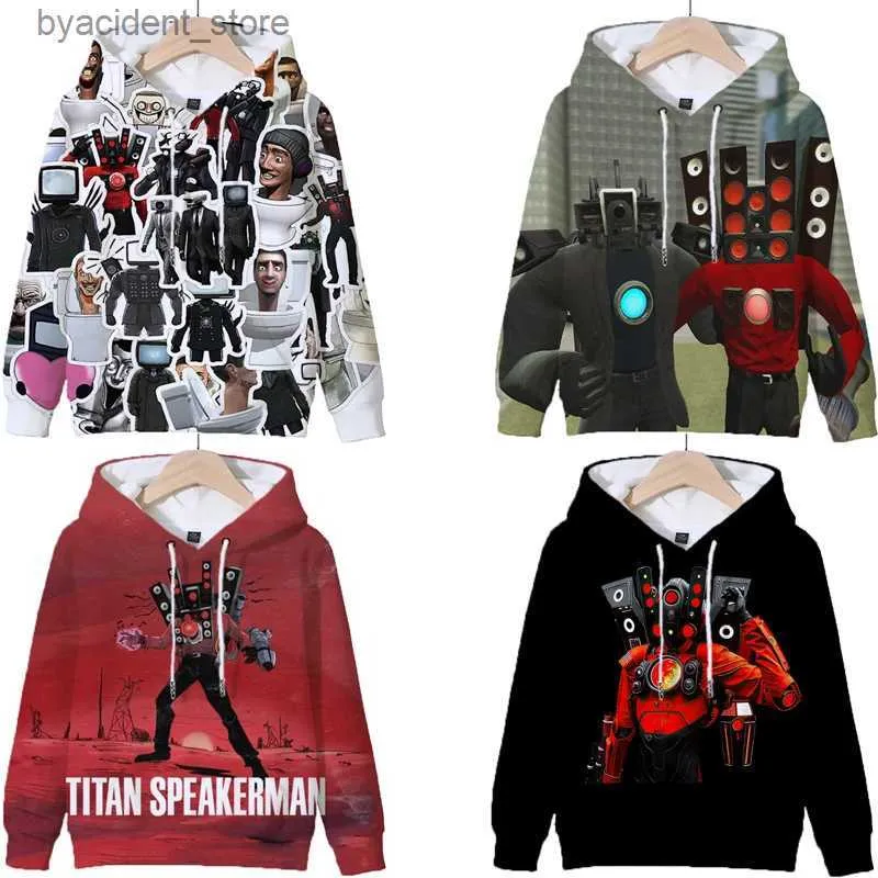 Sudaderas con capucha para hombres Sudaderas Skibidi Aseo Niños Ropa de abrigo Dibujos animados Speakerman Sudadera Ropa para niños Jersey Tops OTOÑO Niños Niñas Sudadera con capucha Abrigo L240318