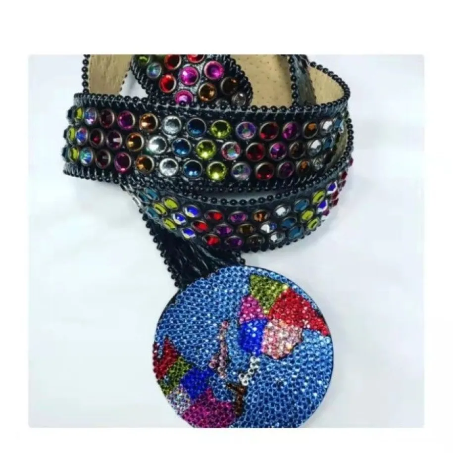 Designer Belt Bb Simon belt for men women Rhinestone belts full shiny rhinestones multicolour with box225V