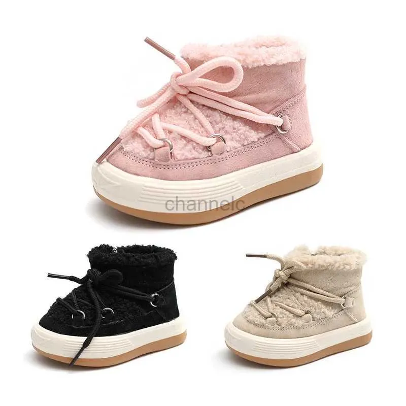 Babyschoenen Winter Kinderschoenen voor jongens Meisjes Peuterschoenen Herfst Warm Lamswol Kinderschoenen Outdoor Antislip rubberen zool Sneakers 240315