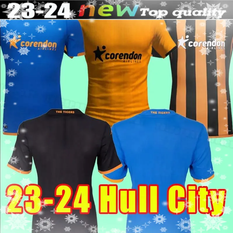 2023 2024 Hull City Futbol Formaları 23/24 Kaplanlar Amber Wilks Honeyman M.Smith Bernard Eaves Scott Raxter Greaves Lewis-Potter Emmanuel Cannon Üçüncü Futbol Gömlekleri