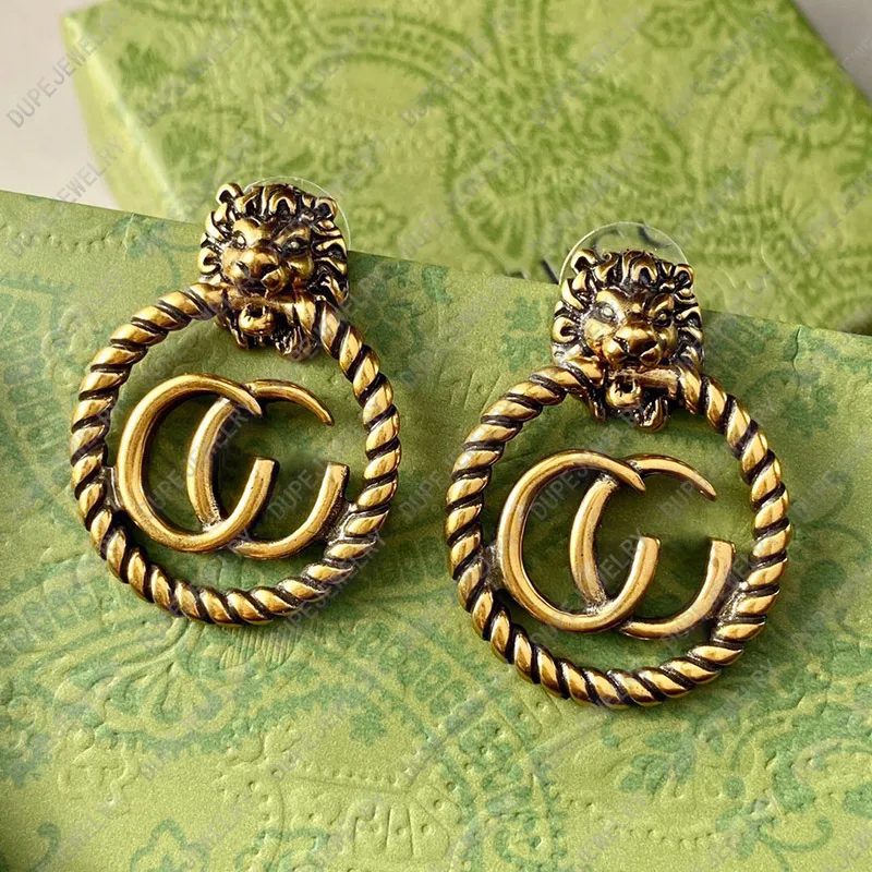 Earrings Designer For Women Vintage Lion Head Clip On Earrings Fashion High Quality Jewelry With Original Box Luxury Valentines Day Gifts