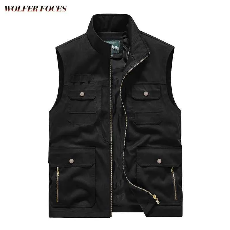 Tactische Vesten Heren Zomervest Gereedschapsjas Zwart Werk Motor Mouwloze Mesh Vesten Tactische Jassen Militaire Man Punk Rave Pak Park Man 240315