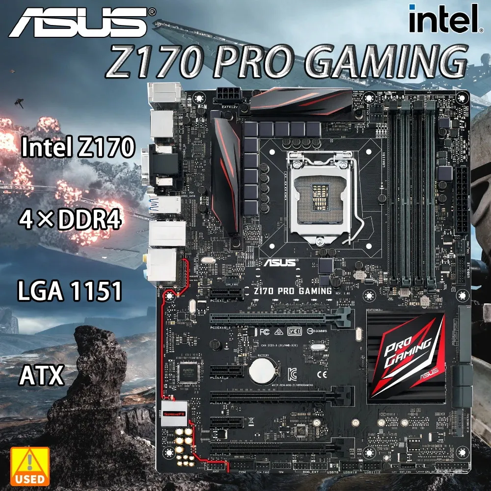 1151 placa-mãe asus z170 pro gaming placa-mãe ddr4 7th 6th gen core i7 i5 i3 cpus 64gb 3400oc memória intel z170 usb3.0 m.2 240306