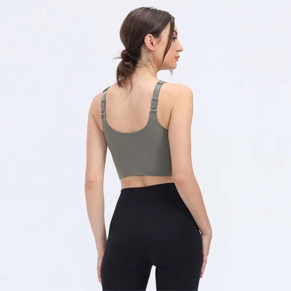Lu Align Lemon Sexy Fiess 2024 Backless Seamless Women Gym Sports Bra Adjustable Straps Yoga Crop Top Vest Push Up Tight Padded Underwear