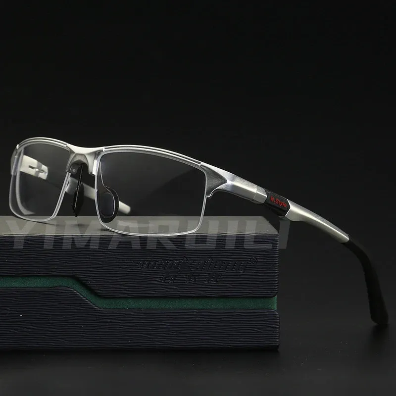 YIMARUILI HalfFrame Sports Glasses Frame UltraLight AluminumMagnesium Material Optical Prescription Men Y3121 240313