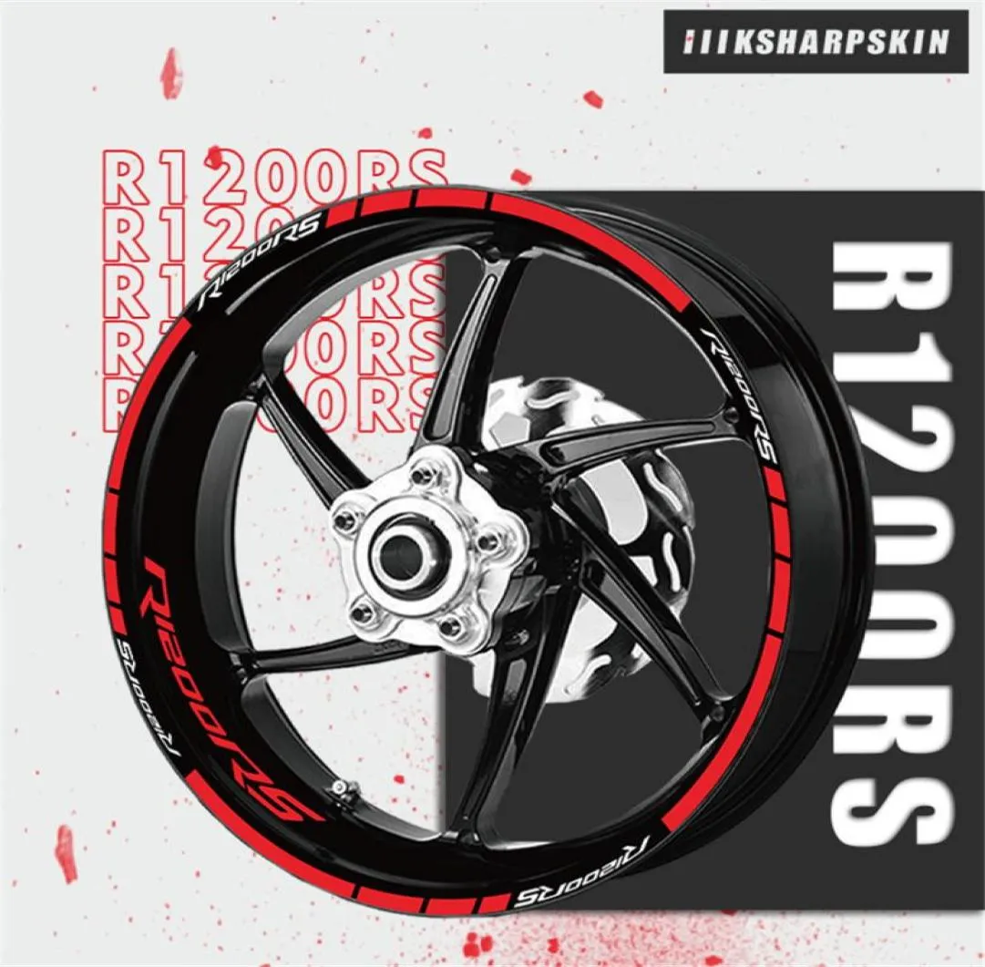 オートバイインナーリングナイトリフレクティブ警告ステッカーハブ装飾ロゴとデカールBMW R1200RS R17555597用ストライプ保護フィルム