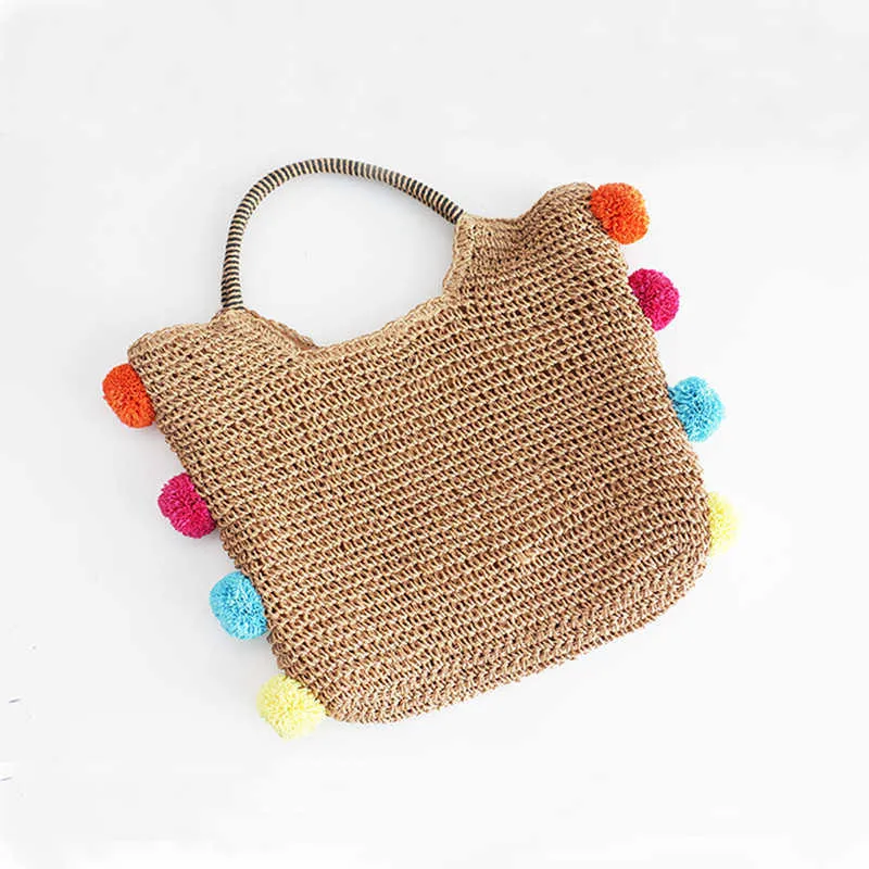 2023 New Solid Solid Simple Ball Plush Paper Rope Rope Hook Edele Fashion Fashion Bag 240315