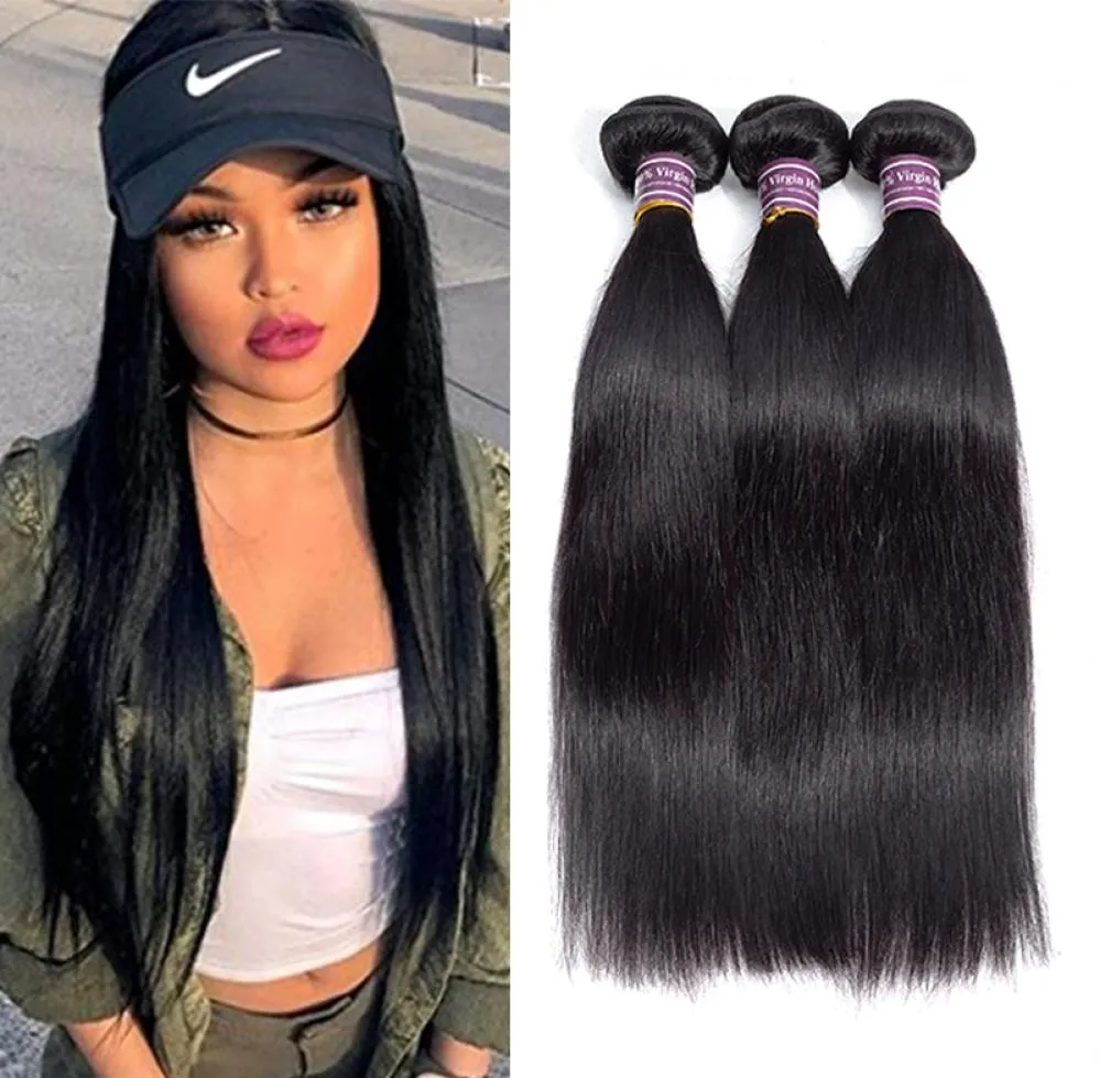 Raw Indian Virgin Straight Human Hair Weaves Bundles Unprocessed Brazilian Peruvian Hair Extensions Wet and Wavy Human Hair Produc8340587