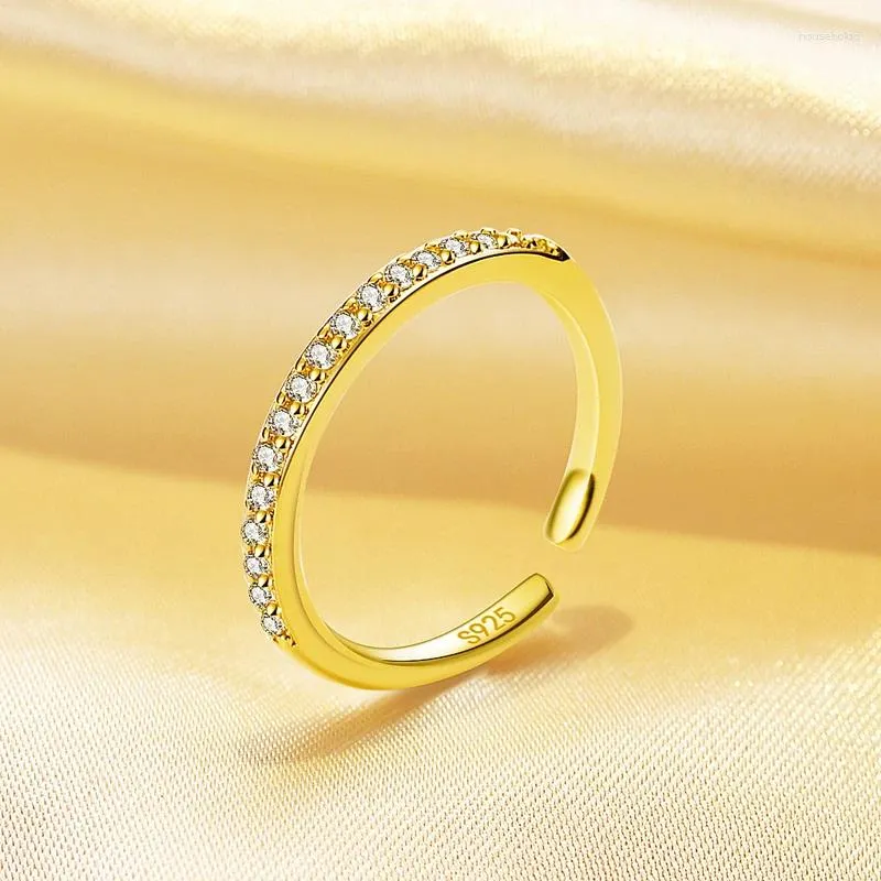 Clusterringen Leuke Vrouwenring Veelkleurig Goud Volledige Diamant Zirkoon Voor Bruid Mode Bruiloft Verlovingsaccessoires Sieraden
