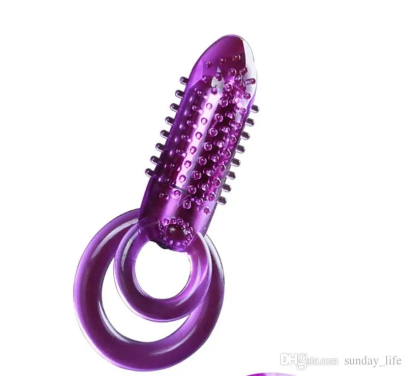 Double Ring Vibrator Male Longer Lasting Sex Crystal Vibrators Cock Ring Penis Rings Vibrating Sexy ToysSex Produc4231787