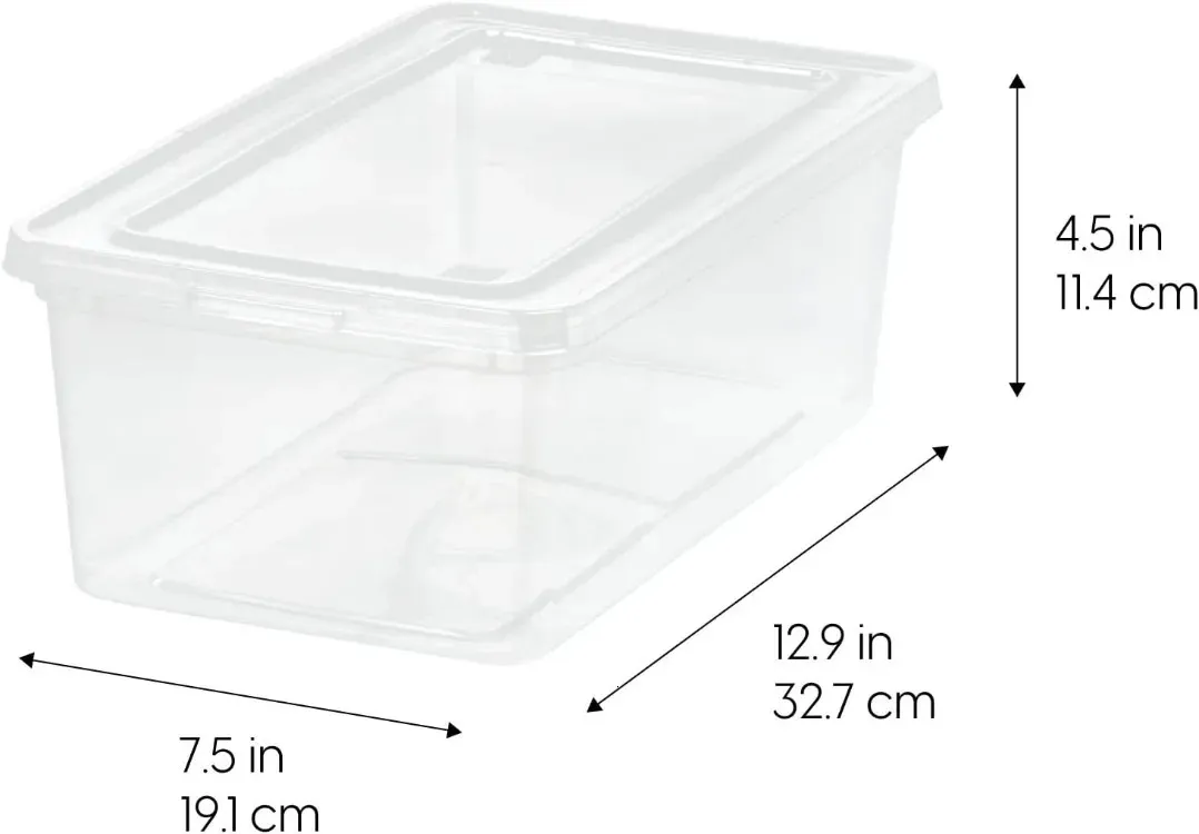 IRIS USA 240314 Poubelle de rangement en plastique avec couvercle verrouillable, 59 litres, paquet de 20 boîtes emboîtables, fourre-tout, placard, organisation de jeux