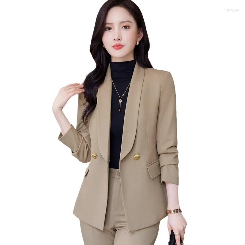 Kvinnors tvådelade byxor Autumn Winter Formal Uniform Designs Pantsuits For Women Blazers Feminino ol Styles Ladies Professional Business