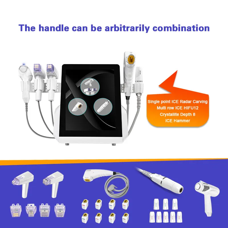 Ultimo prodotto 4 in 1 12D hifu radiofrequenza microago martello da ghiaccio professionale macchina per il sollevamento del viso di bellezza