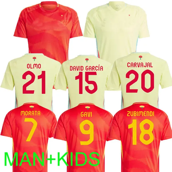 2024 Spanje PEDRI Voetbalshirts 24 25 LAMINE YAMAL RODRIGO PINO MERINO SERGIO M.ASENSIO FERRAN HERMOSO REDO CALDENTEY Heren Kindertenue Voetbalshirt Spaans Thuis weg