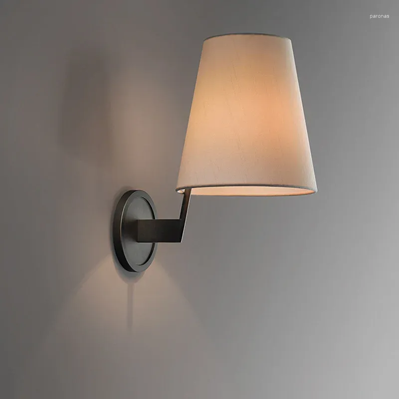 Lampa ścienna retro amerykański lekki luksusowy chiński styl pełny miedziany tkanina salon łazienka sypialnia łóżka spersonalizowana