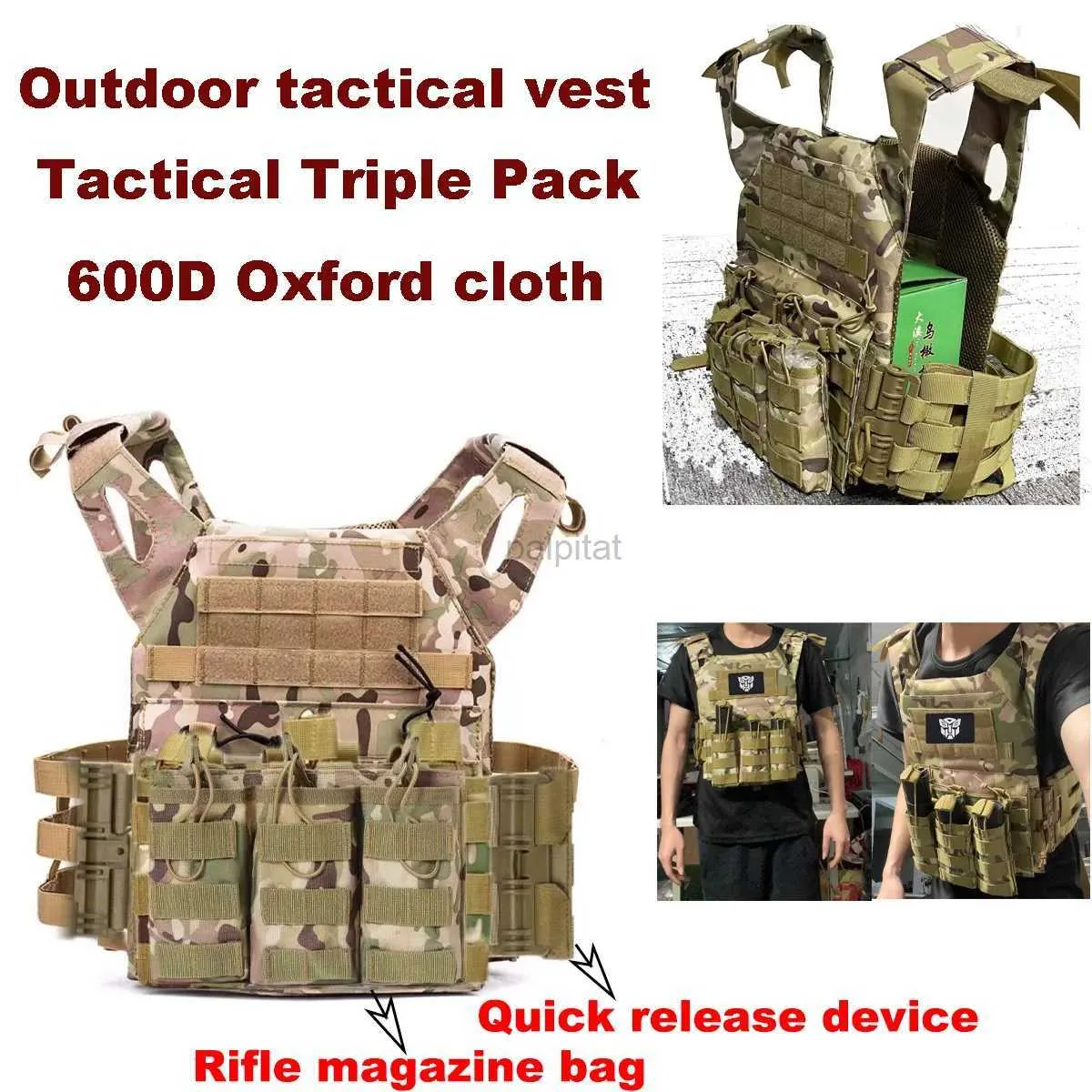 Tactical Vests Combination JPC Tactical Training Triple Vest Military Bulletproof Hunting Vest Outdoor Game CS Jungle Equipment 240315