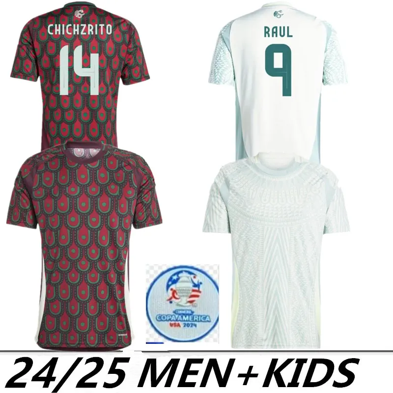 Mexico 2024 Copa America RAUL CHICHARITO Soccer Jerseys 2023 LOZANO DOS SANTOS 24 25 H.LOZANO Men Kids Football Shirts Uniforms Fans GIMENEZ LOZANO S-4XL