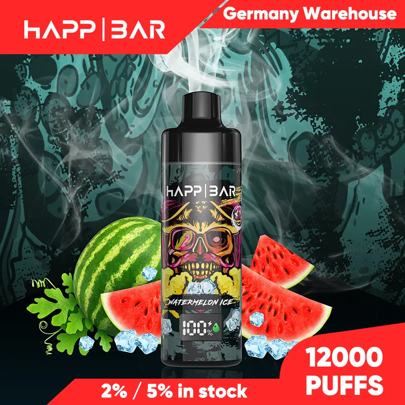 Happ bar puff 12k disposable vape puffs 9k 9000 12000 15000 15k 2% 5% Eliqud Display Battery 650mah airflow control 10 Flavors EU Warehouse Fast Shipping