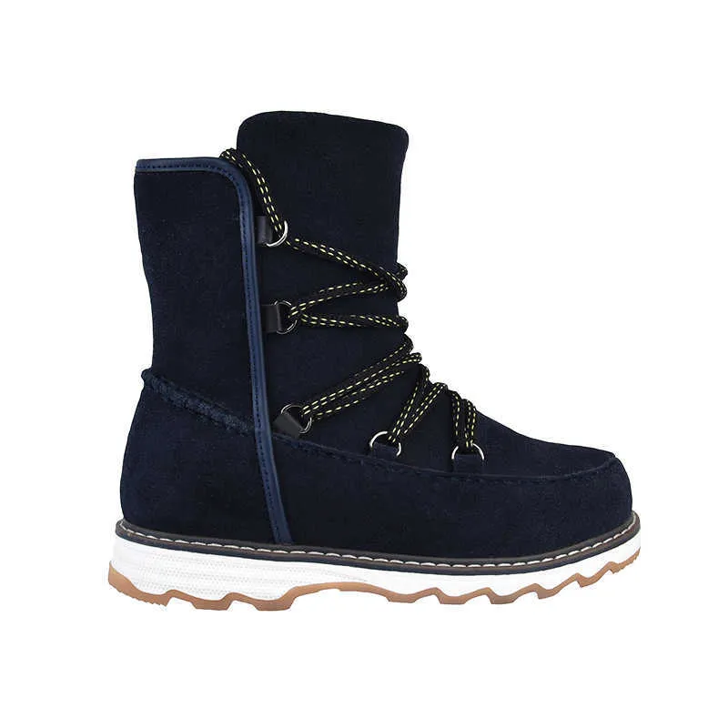HBP non brand Qiloo Wholesales Girls da donna Stivali da neve caldi tendenza alla caviglia scarpe invernali impermeabili con fodera a maglie TPR