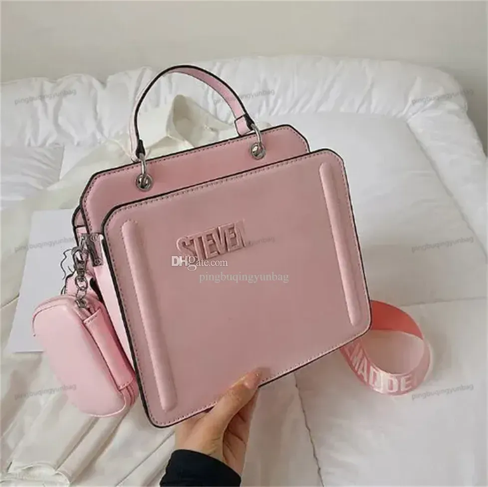 Mulheres bevelyn sacos pretos steve designer bolsa de ombro steve bolsa e balde conjunto sacos de couro luxo steven madden tote bolsas