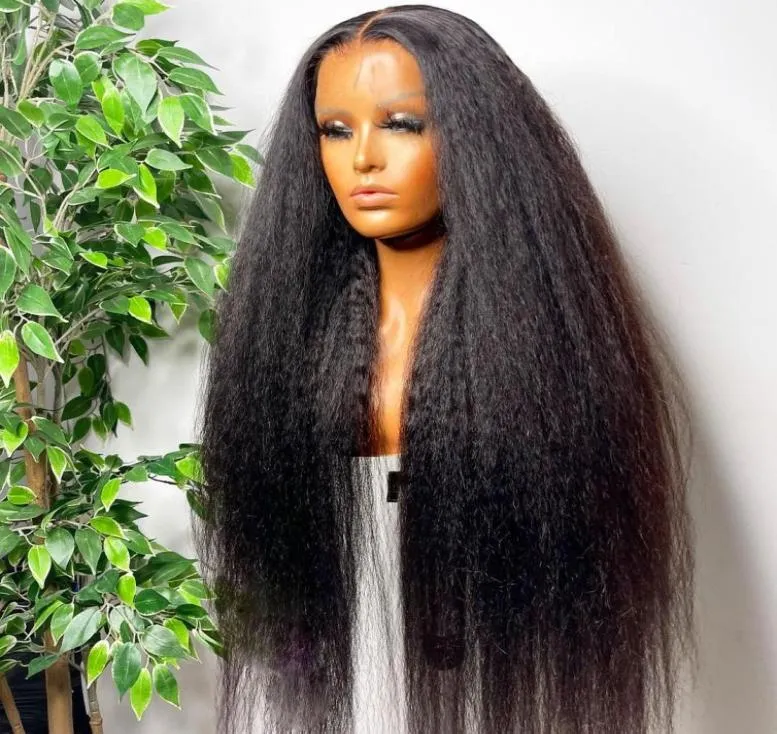 360 HD KinkyストレートGlueless Frontal Wigs 13x4 Lace Front Human Hair Wig Yaki Brazilian Virgin Preucked for Black Women8027229
