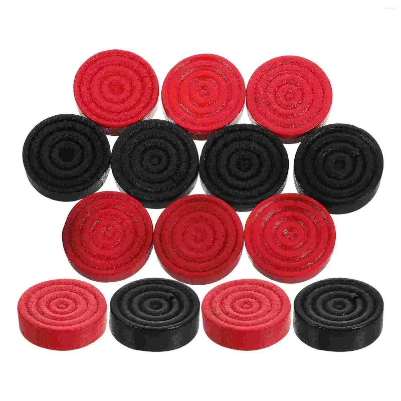 Charme Pulseiras 24 Pcs Damas Peças de Xadrez Madeira Xadrez Backgammon Jogo Acessório Substituição de Madeira