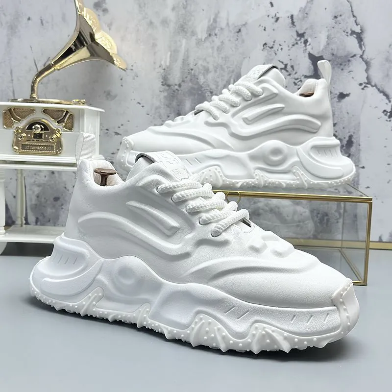 Buty ślubne Projektanci moda Białe oddychające sportowe trampki okrągłe palce gęste dolne spacery na zewnątrz mokasyny W62 19999