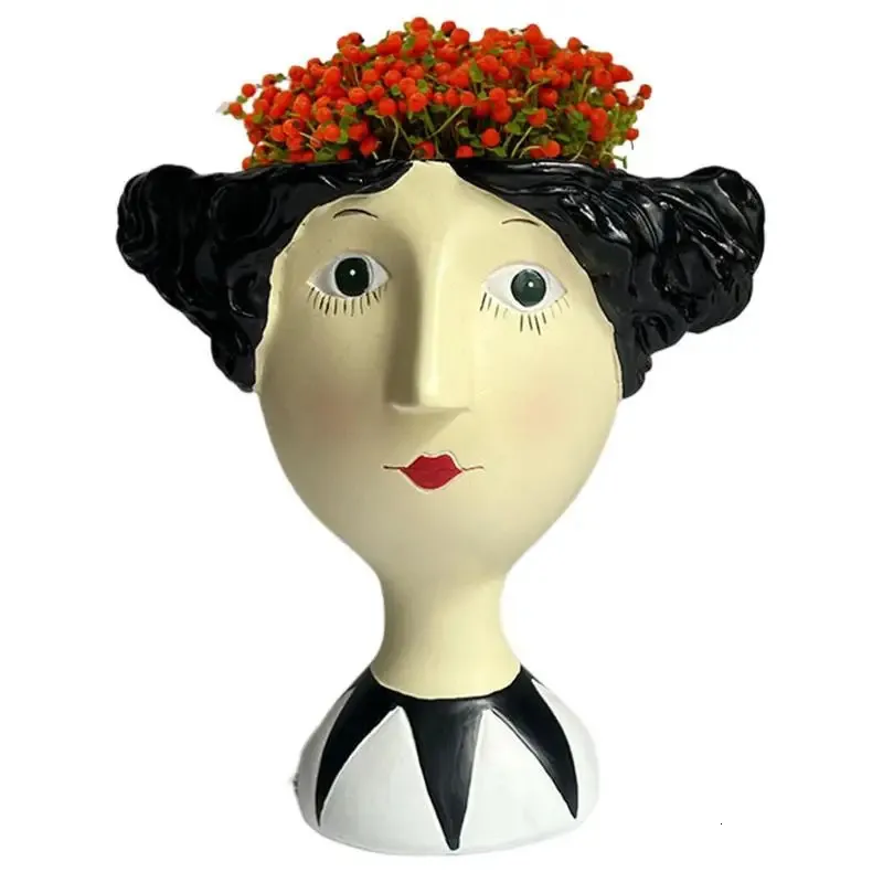 Face Planter Female Statue Women Head Planters For Indoor Plants Face Pots For Plants Face Flower Pot Head Planter Plant Pots 240311