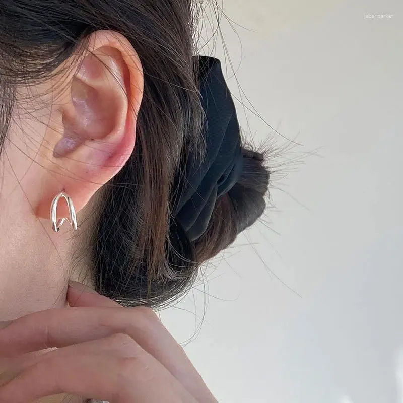 Stud Oorbellen Echt 925 Sterling Zilver Dubbellaags Voor Vrouwen Fijne Sieraden Minimalistische Oorbellen Vrouwelijke Accessoires