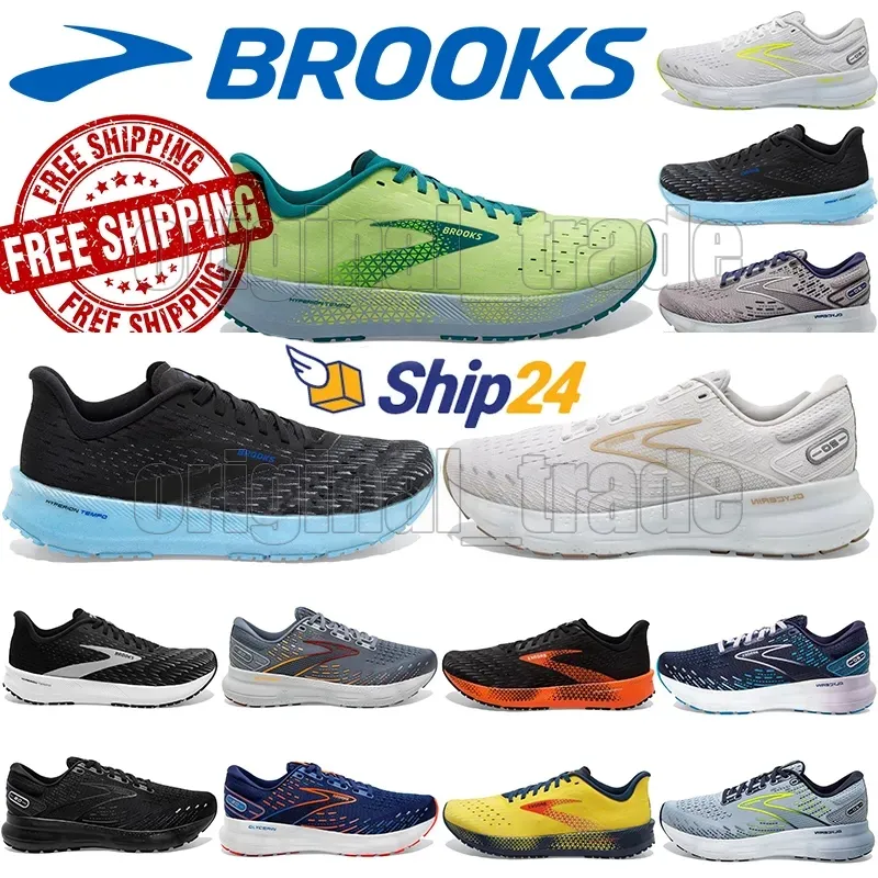 Brooks hardloopschoenen voor mannen dames glycerine 20 designer sneakers hyperion tempo triple zwart wit geel blauw heren dames buitenkantsporttrainers