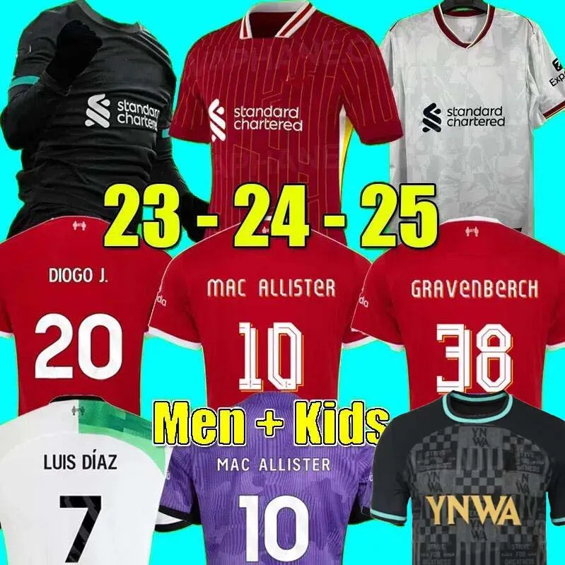 Fans Speler 23 24 25 Voetbalshirts SZOBOSZLAI GAKPO 2024 2025 MAC ALLISTER GRAVENBERCH Luis DIaz Alexander Arnold Voetbaltenue Tops Shirts Heren Kinderen Uniform DARWIN