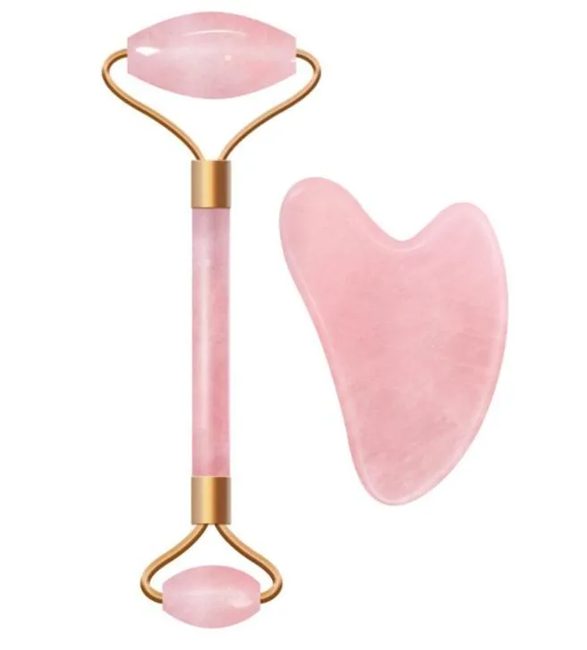 Massage Stones Rocks Roller Jade per faccia Rosa al quarzo gua sha rulli per il viso rulli per occhio più sottile per la cura della pelle cosmetica di bellezza Too8567003