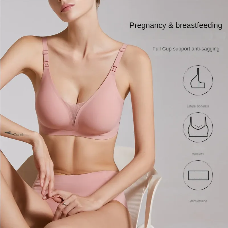 Serbatoi Donne incinte Reggiseno per allattamento Intimo premaman Abiti premaman senza cuciture sul davanti