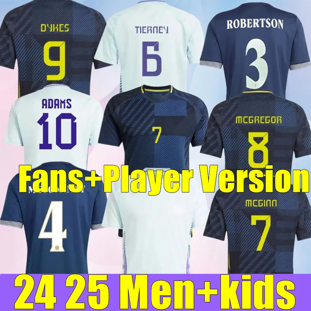 Skottland 24 25 Soccer Jersey 2024 Euro Cup Scottish National Team Football Shirt Kids Kit Set Home Navy Blue Away White 150 Years Anniversary Special Robertson Dykes2