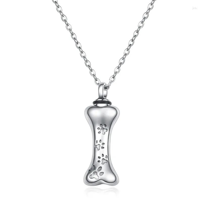 Colliers pendentif 1pc perte d'animal de compagnie chien os crémation urne collier cendré