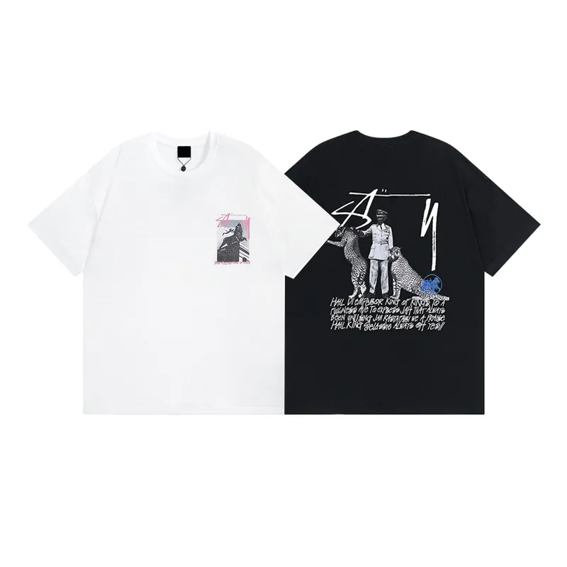 メンズTシャツファッションluxurysメンズデザイナーTシャツヒョウサイコロプリントグラフィックTカジュアルハイストートマンアンドウーマンユニセックスルースショートSシャツ4色S-XL