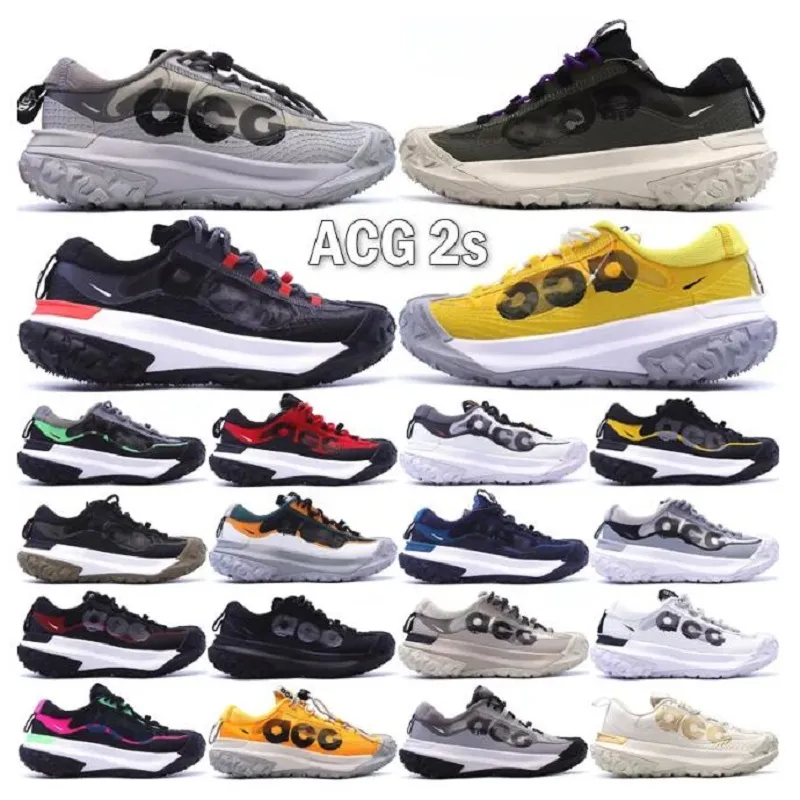 Designer ACG Mountain Fly 2 Sapatos Baixos Homens Mulheres Triplo Preto Branco Ouro Nasu 2 GTX SE Acg Significa Ail Condições Engrenagem Correndo Treinadores Esportes Sapatilhas