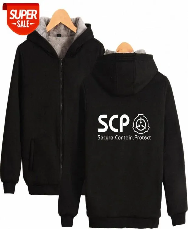 SCP Foundation omgivande mode plus sammet tjock dublelayer varm dragkedja tröja YP5D1153578