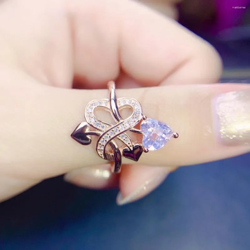 Cluster Rings Sterling Silver Lavender Amethyst Ring Engagement Promise Gemstone Anniversary Birthday Gift For Her Mum Girlfriend