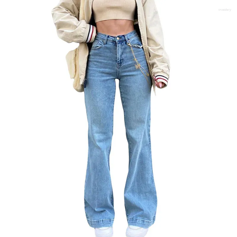 Women's Pants Women Wide Leg Denim Autumn Winter Clothes High Waist Straight Oversized Baggy Flared Jeans Trousers Y2k Streetwear