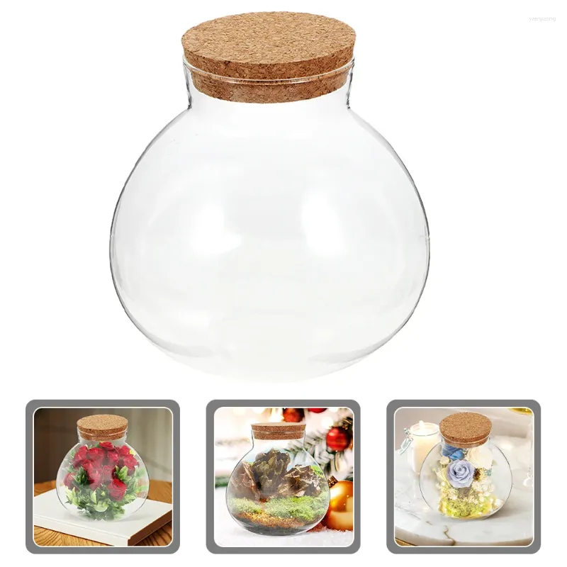 Vases Micro Landscape DIY Bottle Glass Moss With Cover Mini Cork Crafts Desktop Micro-landscape